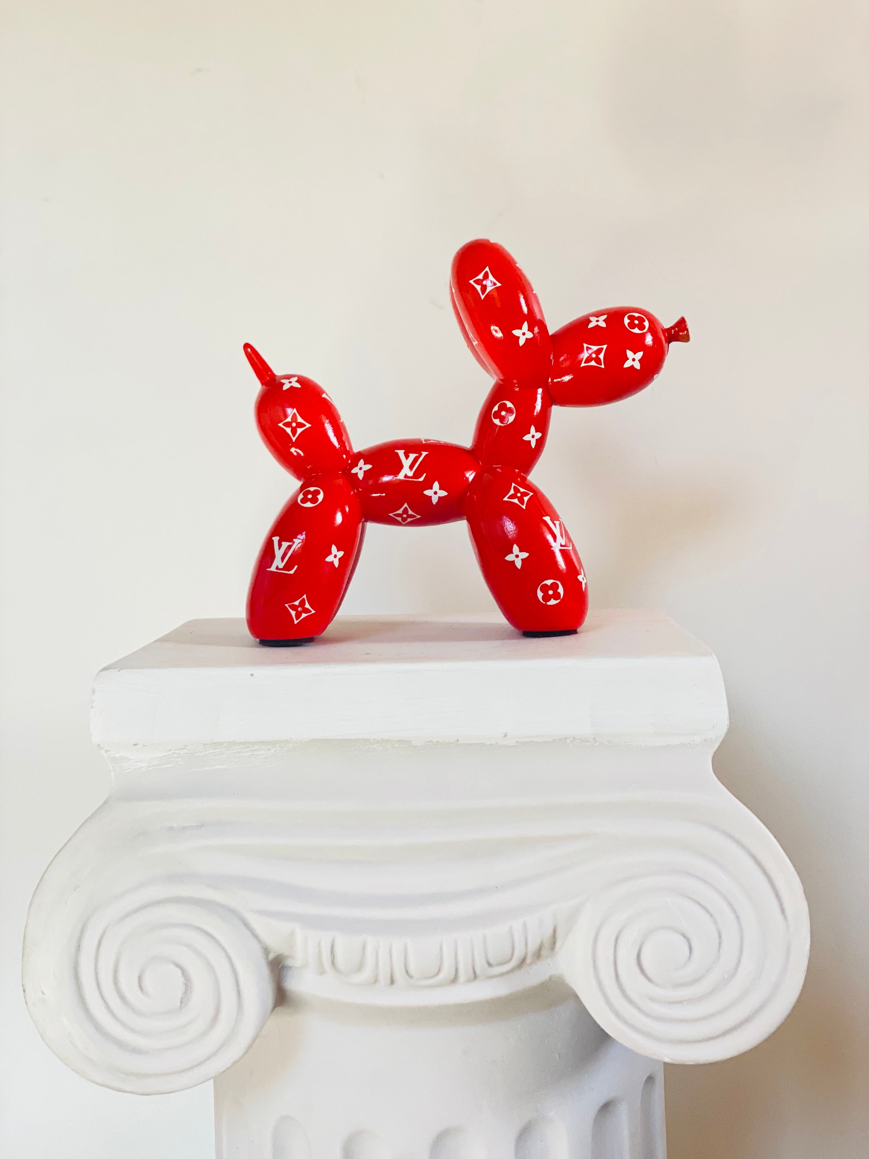 Designer Luxury Balloon Dog Statue in Red