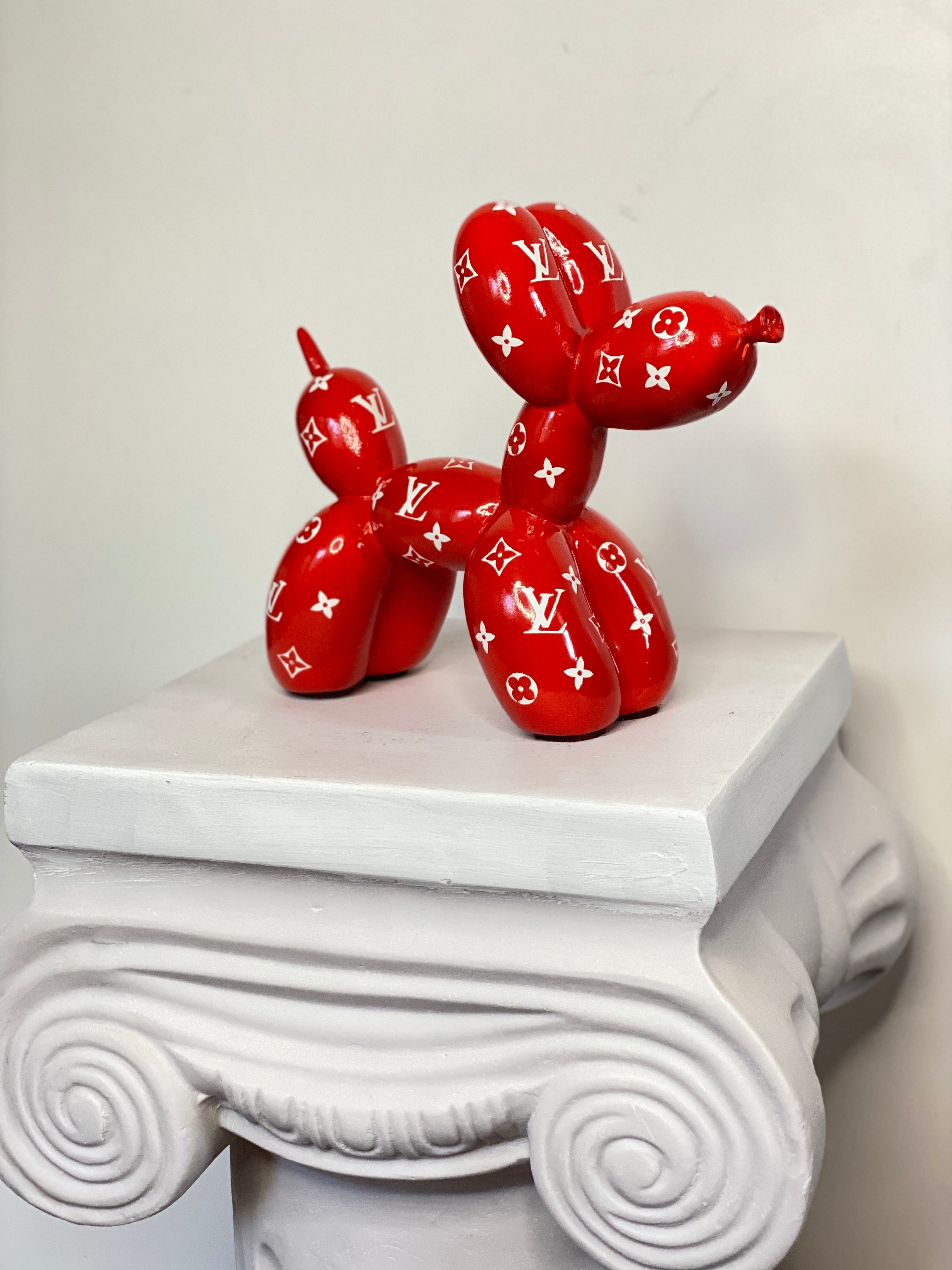 Designer Luxury Balloon Dog Statue in Red