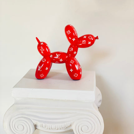 Designer Luxury Balloon Dog Statue in Red