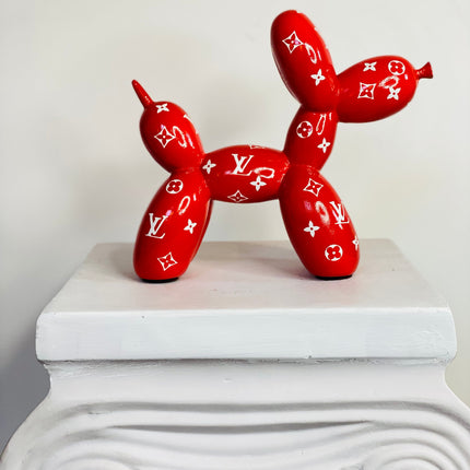 Designer Luxury Balloon Dog Statue in Red