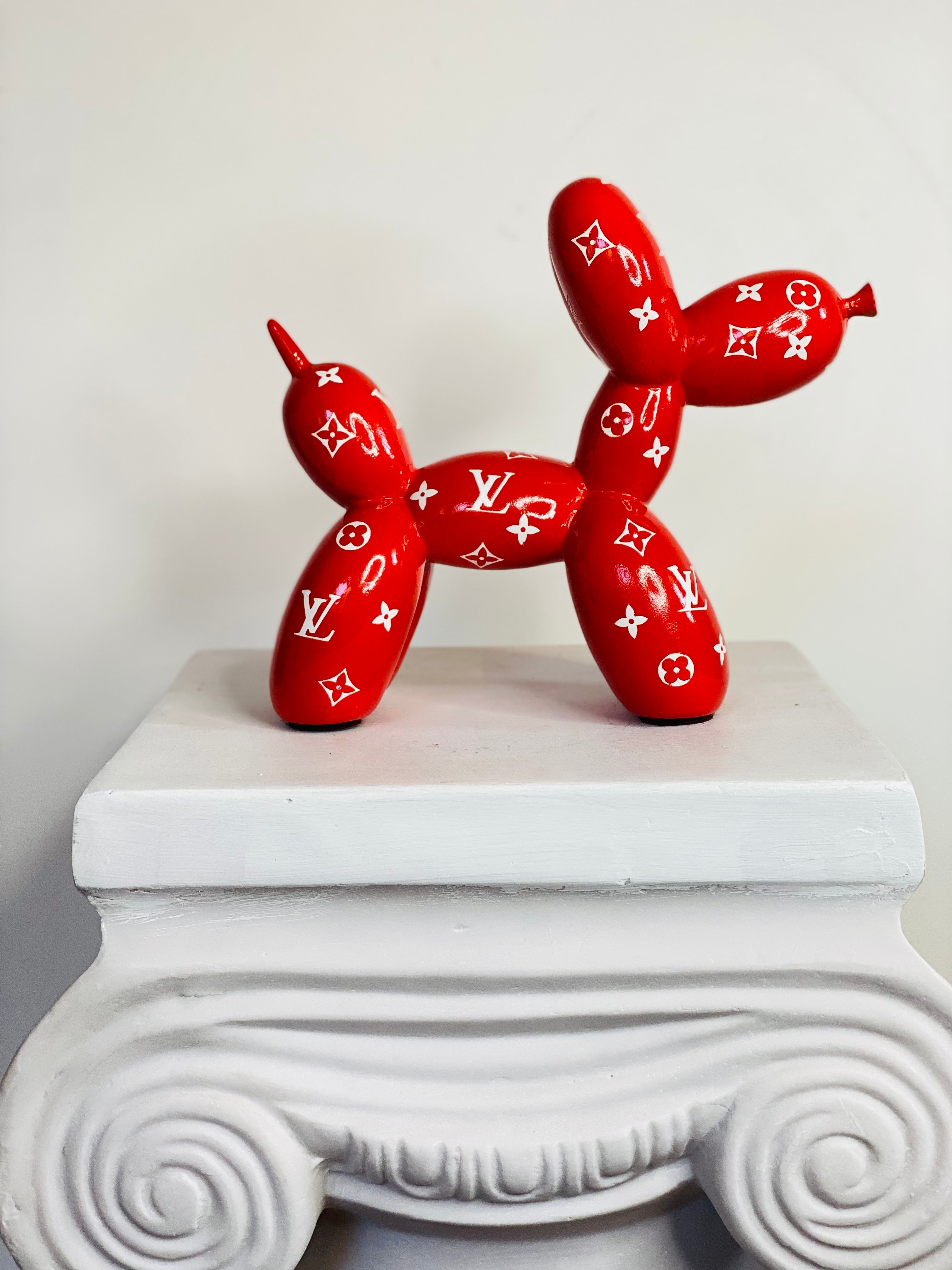 Designer Luxury Balloon Dog Statue in Red