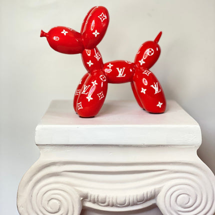 Designer Luxury Balloon Dog Statue in Red