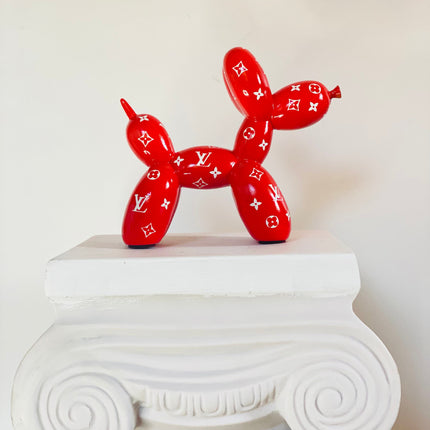 Designer Luxury Balloon Dog Statue in Red