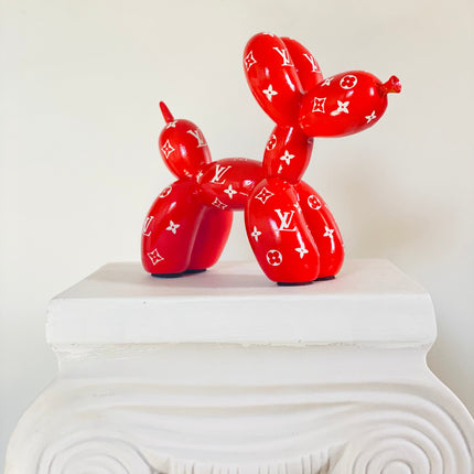 Designer Luxury Balloon Dog Statue in Red