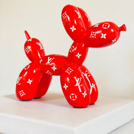 Designer Luxury Balloon Dog Statue in Red