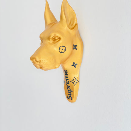 Designer Luxury Doberman in Gold