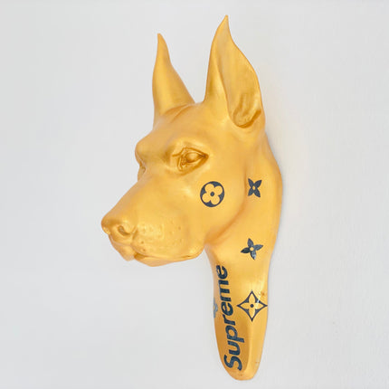 Designer Luxury Doberman in Gold