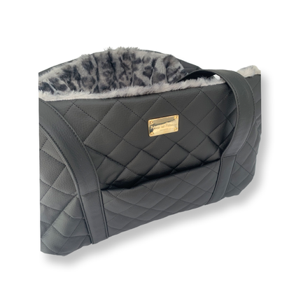 Soft Bed Bag - Black with Grey Leopard