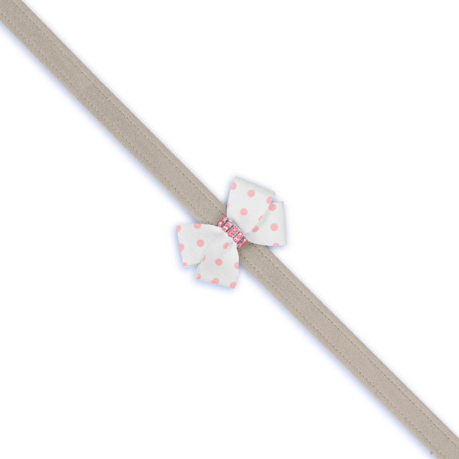 Polka Dot Nouveau Bow With Pink Giltmore Leash