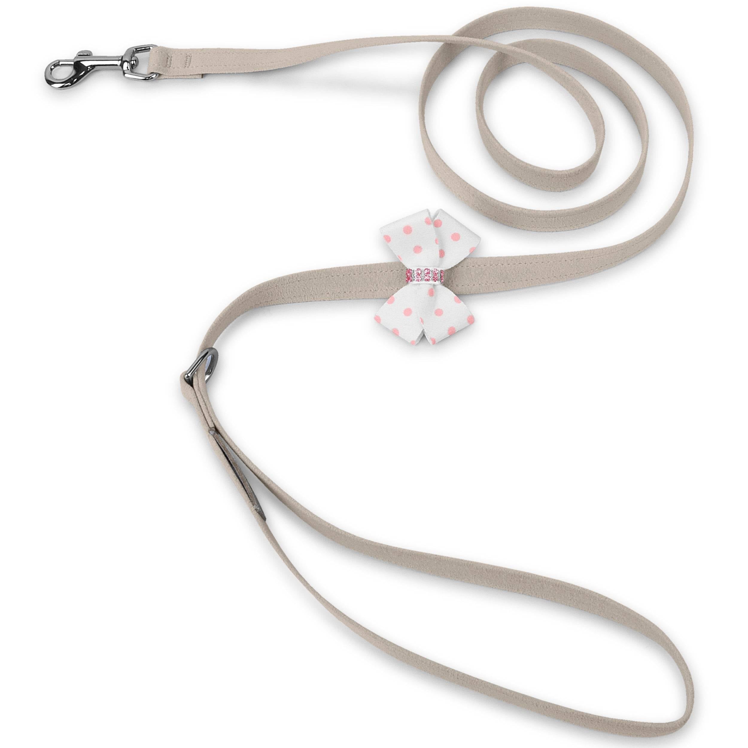 Polka Dot Nouveau Bow With Pink Giltmore Leash