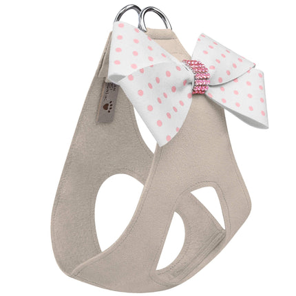 Polka Dot Nouveau Bow Step In Harness with Pink Giltmore