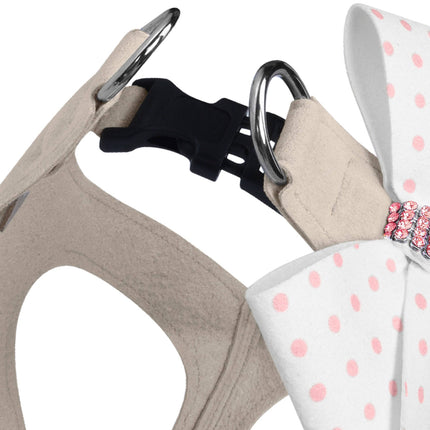 Polka Dot Nouveau Bow Step In Harness with Pink Giltmore