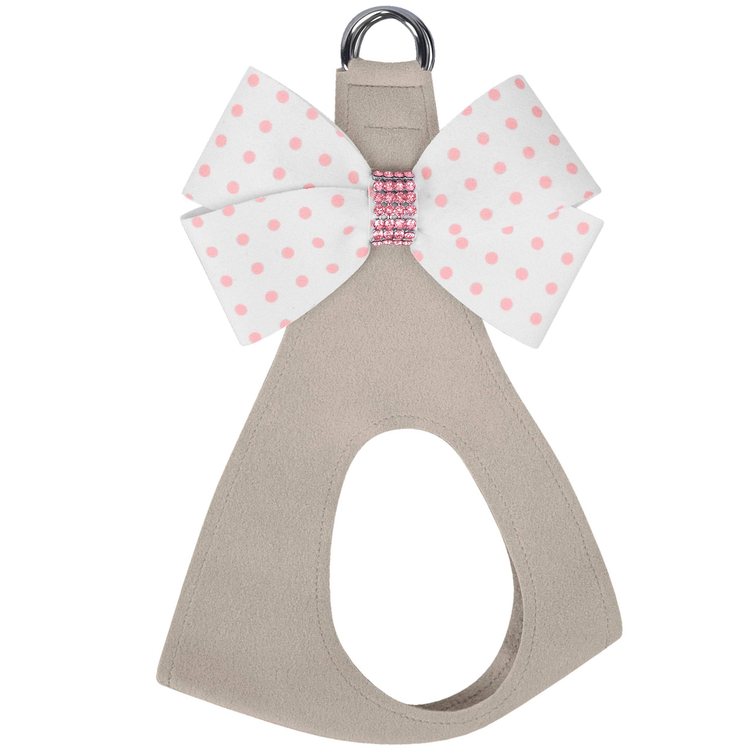 Polka Dot Nouveau Bow Step In Harness with Pink Giltmore Doe