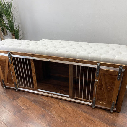 Dog Crate Ottoman with Stairs