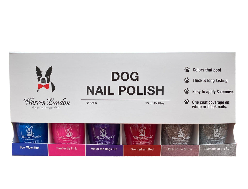 Dog Nail Polish - Polish Bottles with Brush Set of All 6 Colors