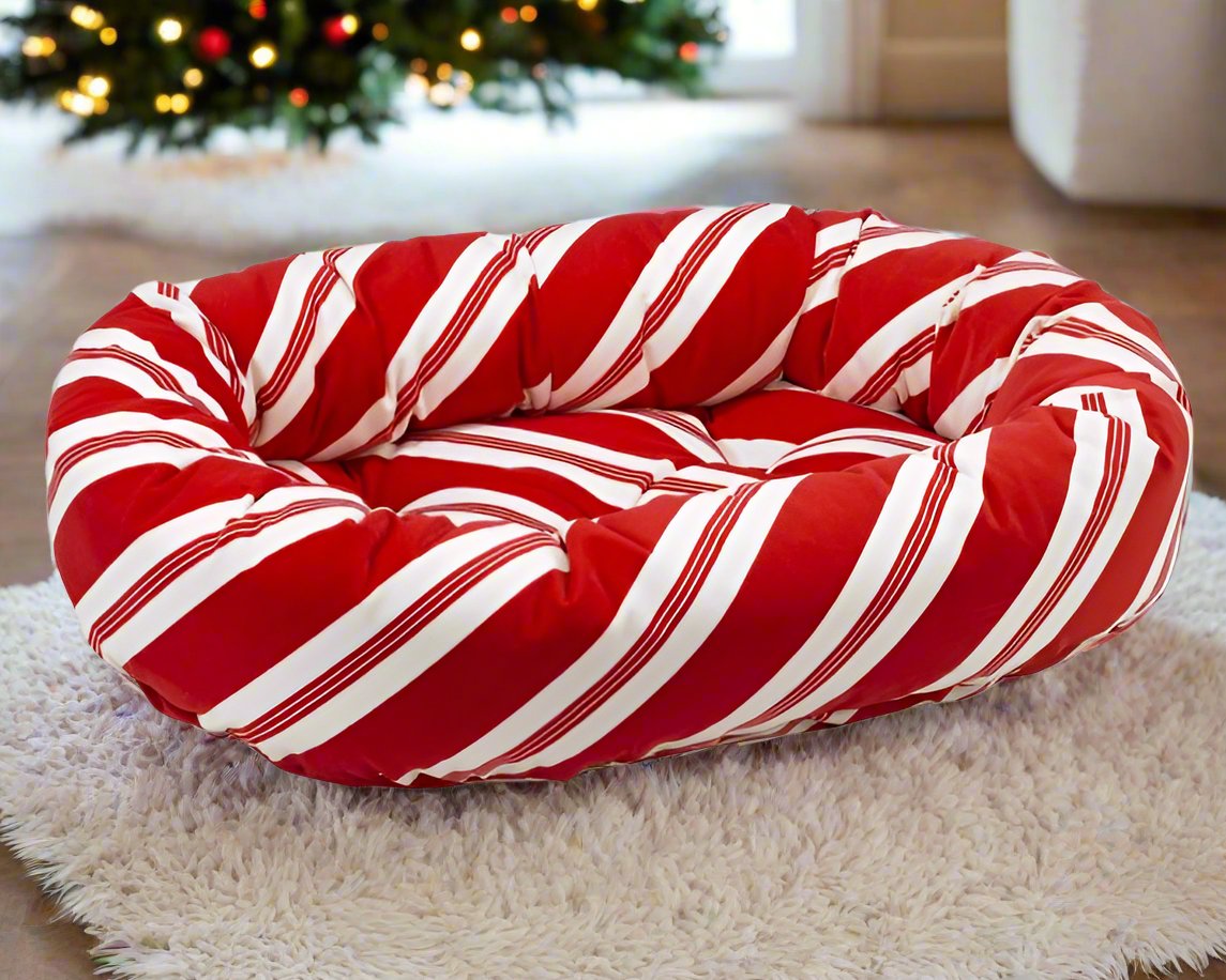 Donut Bed-Peppermint Stripe