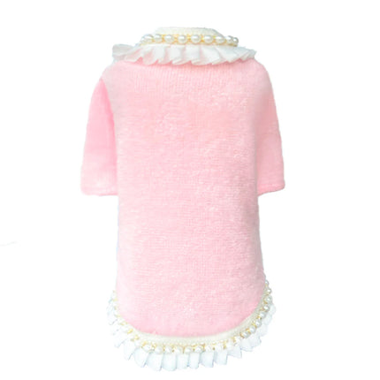 Dream Pearls Dog Sweater Peach