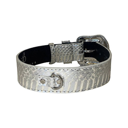 Stunning Silver Snake/Swarovski Crystal Hardware Collar