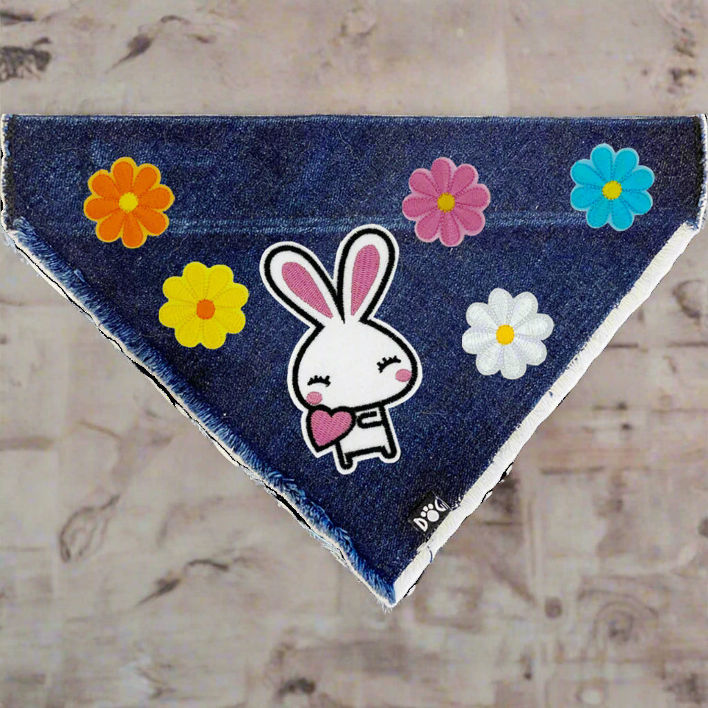 Easter Bunny Denim Bandana