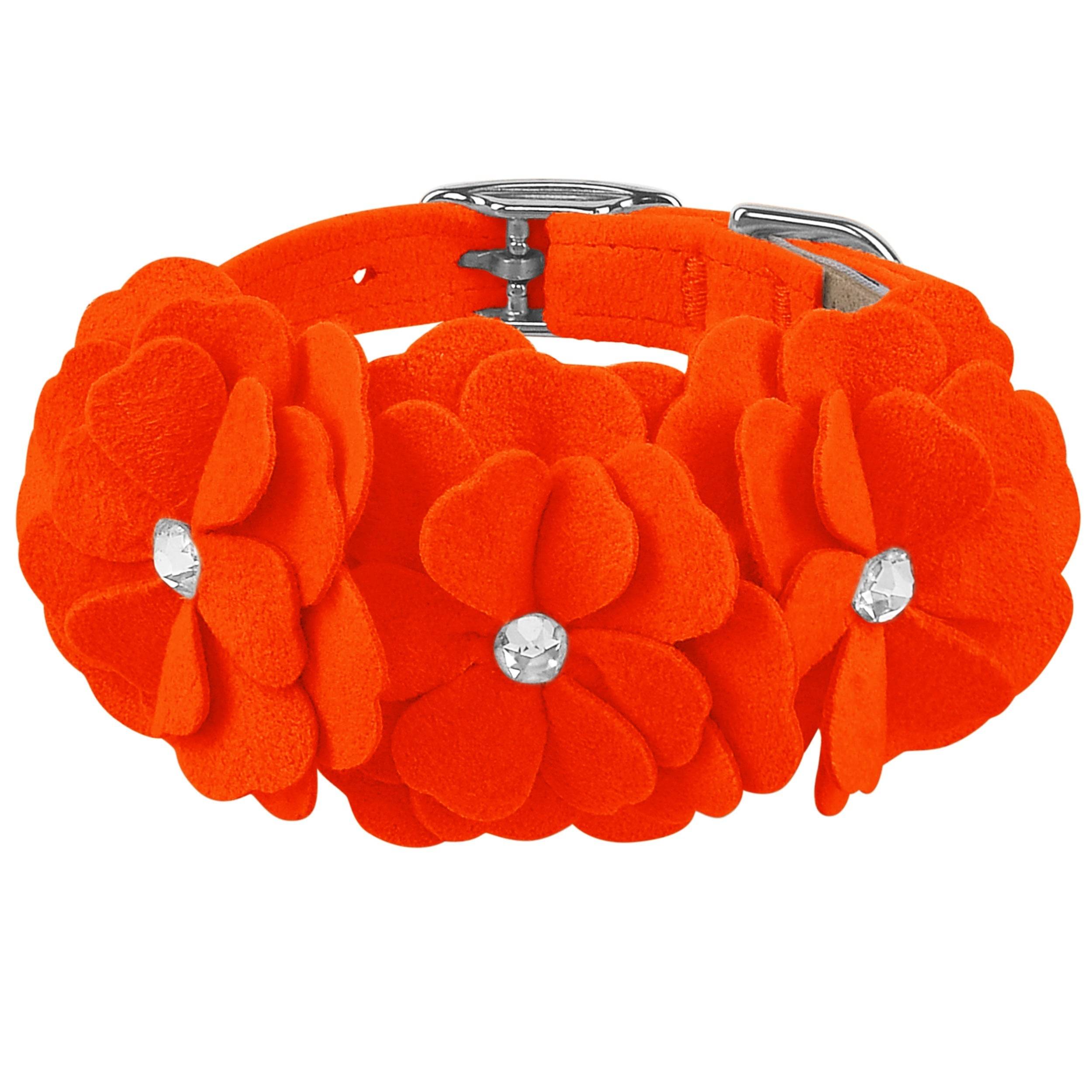 Spring Colors Tinkie's Garden Flower Collar Electric Orange