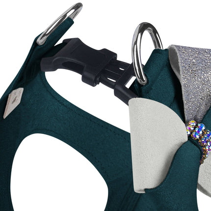 Game Day Glam Emerald Pinwheel Bow Step In Harness