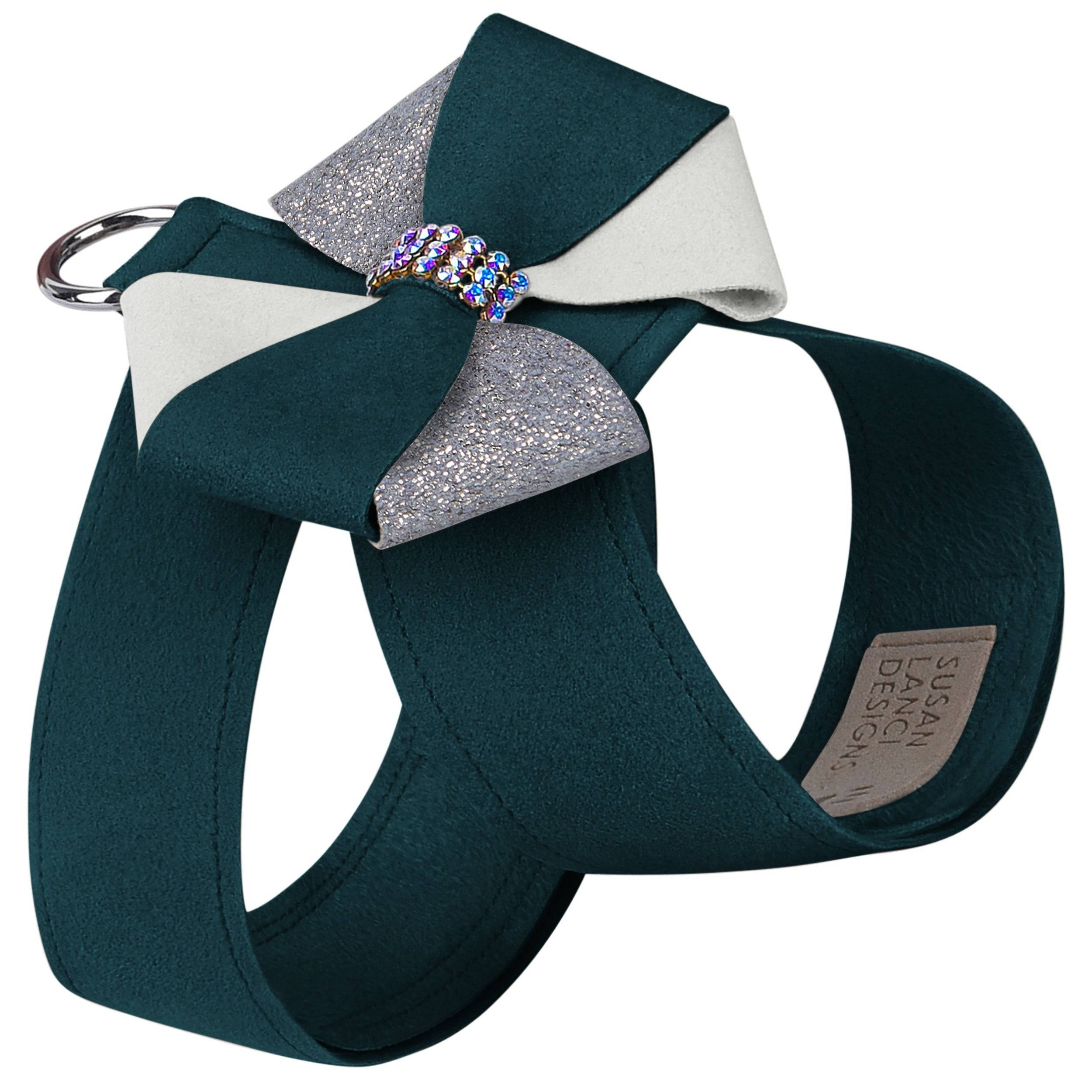 Game Day Glam Emerald Pinwheel Bow Tinkie Harness Emerald