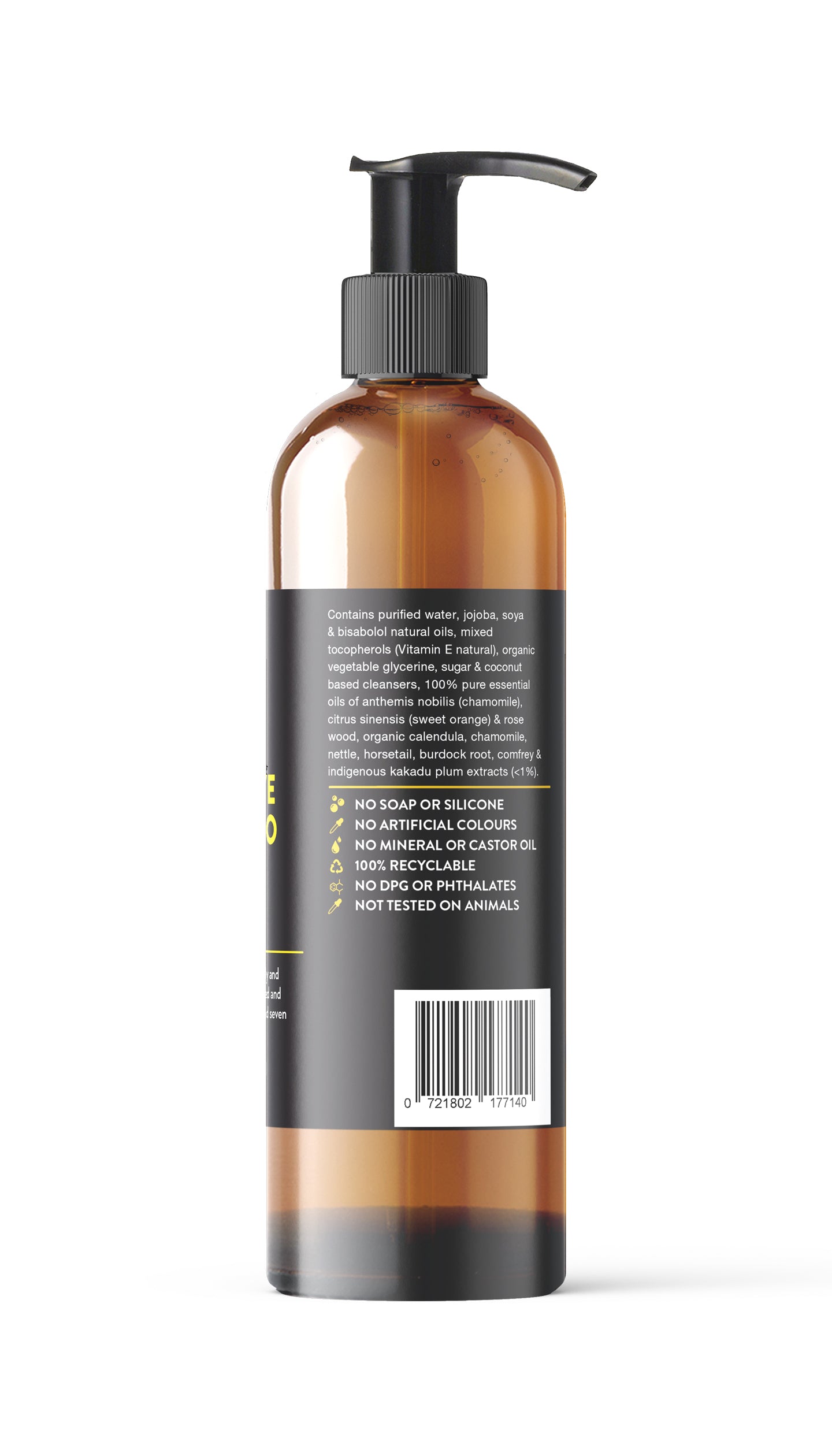 Sensitive Dog Shampoo: Chamomile, Sweet Orange & Rosewood 250ml