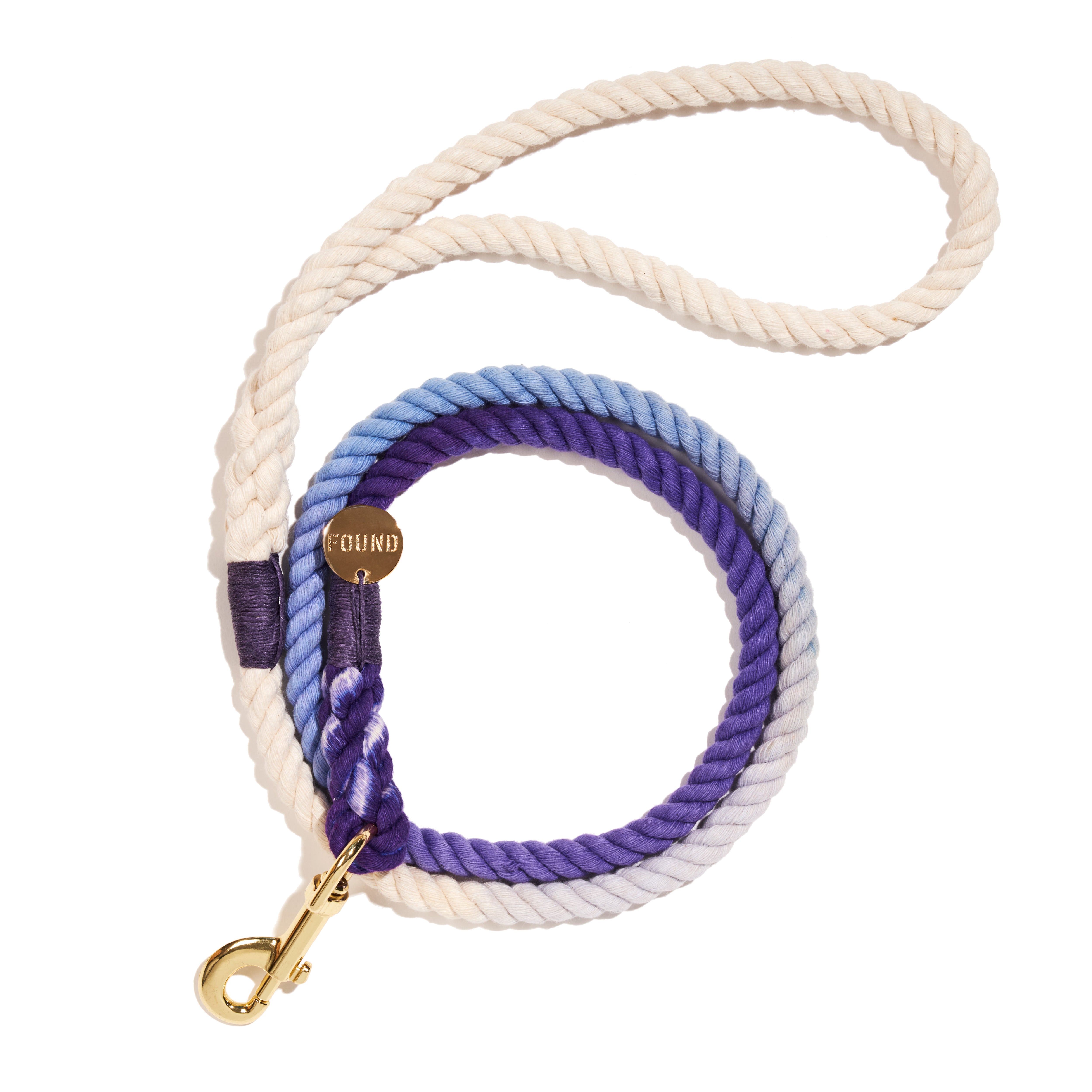 Purple Ombre Cotton Rope Dog Leash, Standard - 5FT