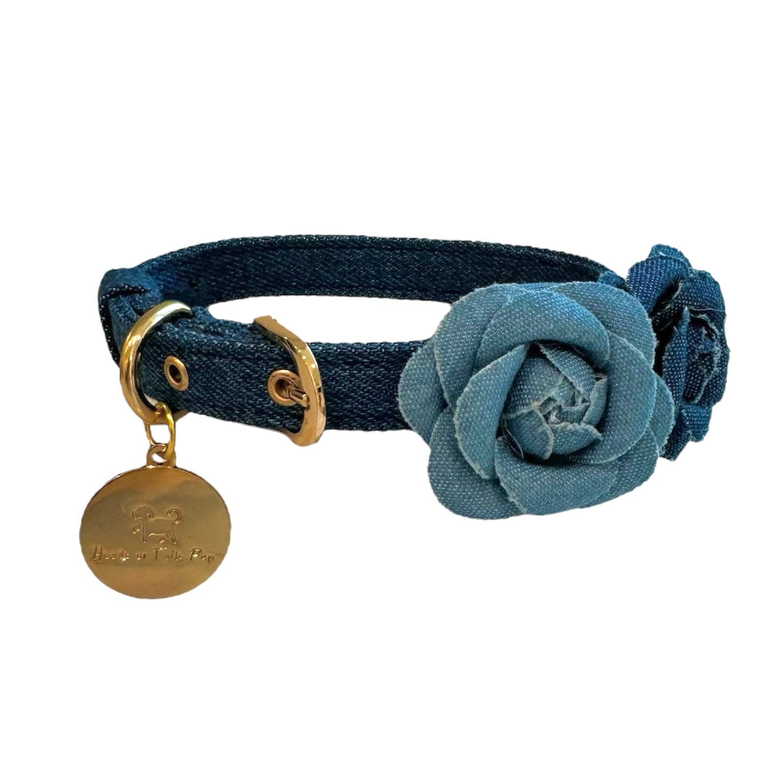 Denim Rose Collar