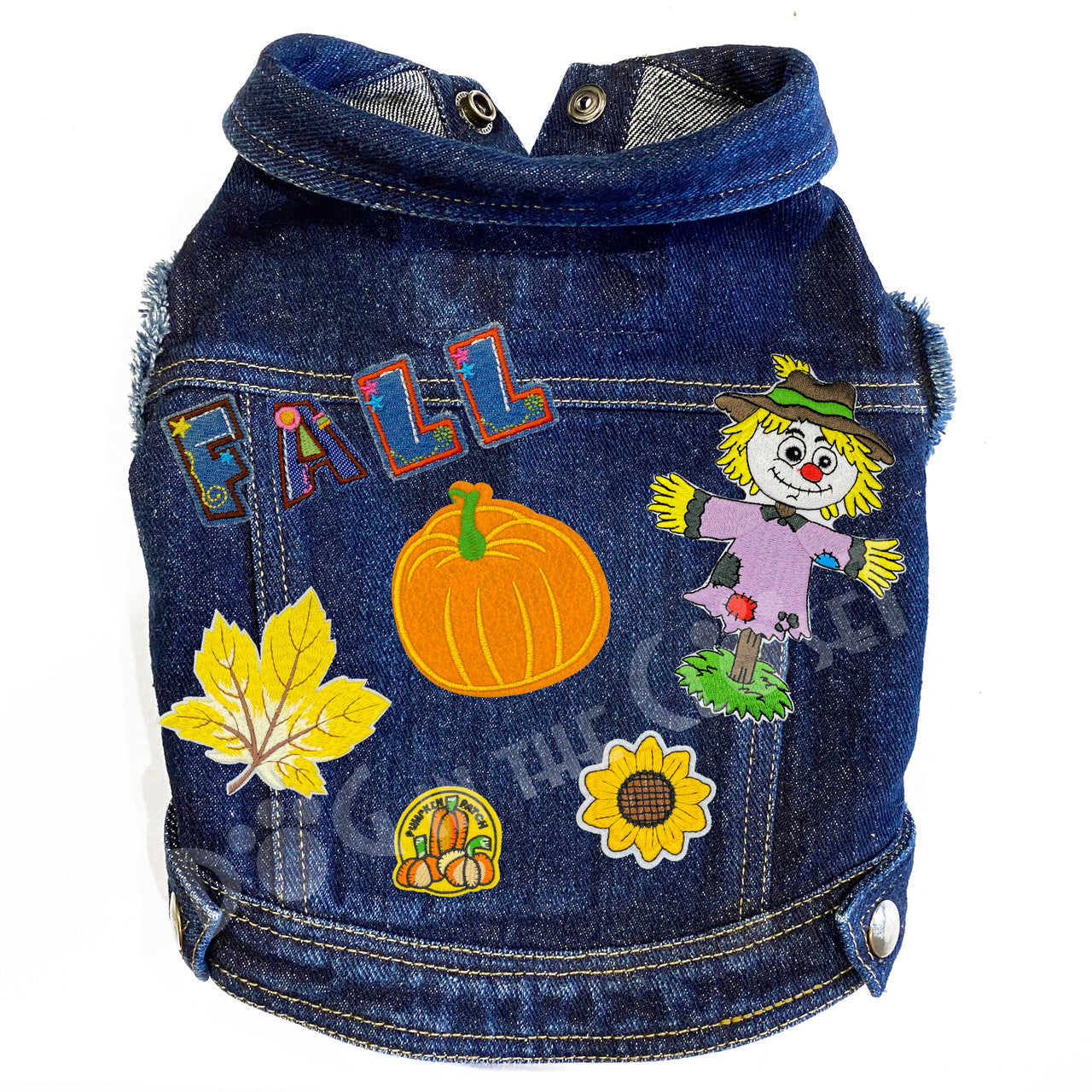 Fall Fun Denim Dog Jacket Blue Denim