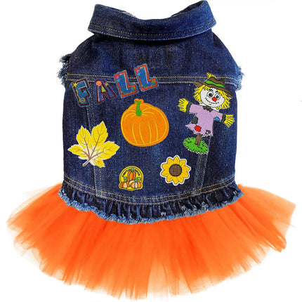 Fall Fun Denim Dog Jacket