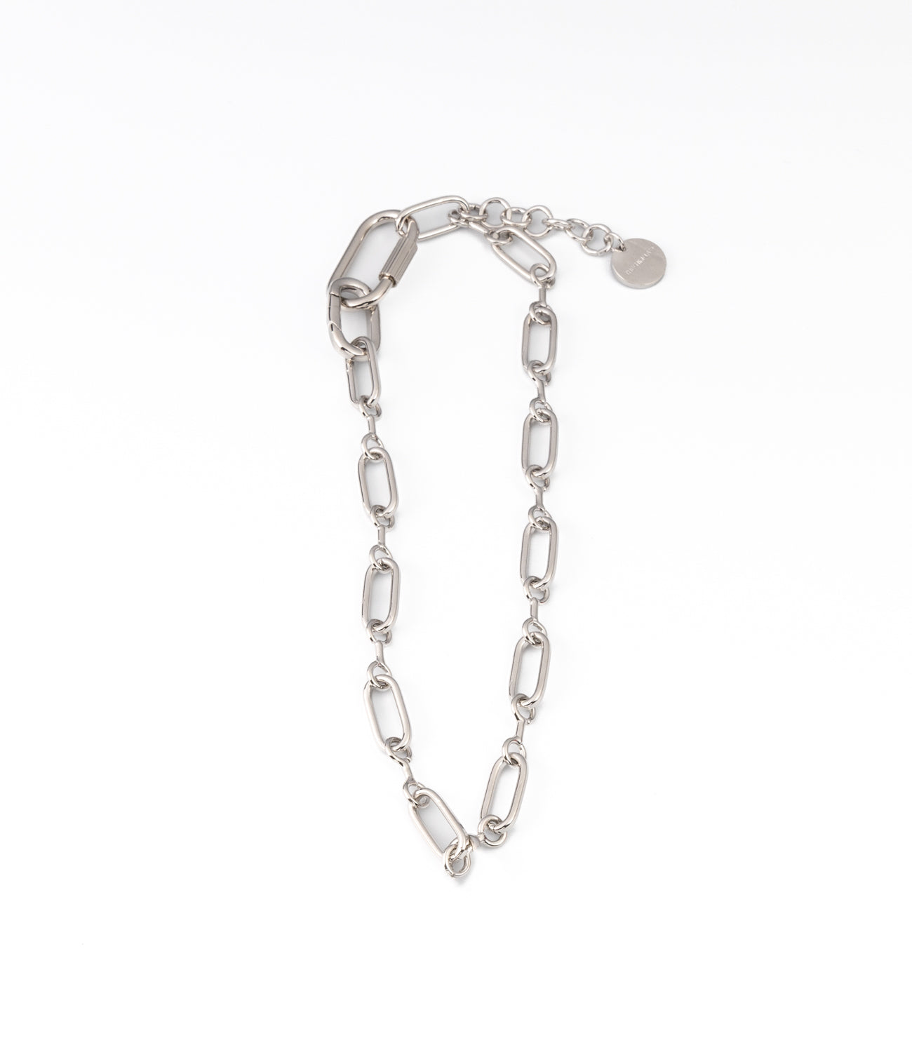 Fancy Chain Necklace Medium Rhodium