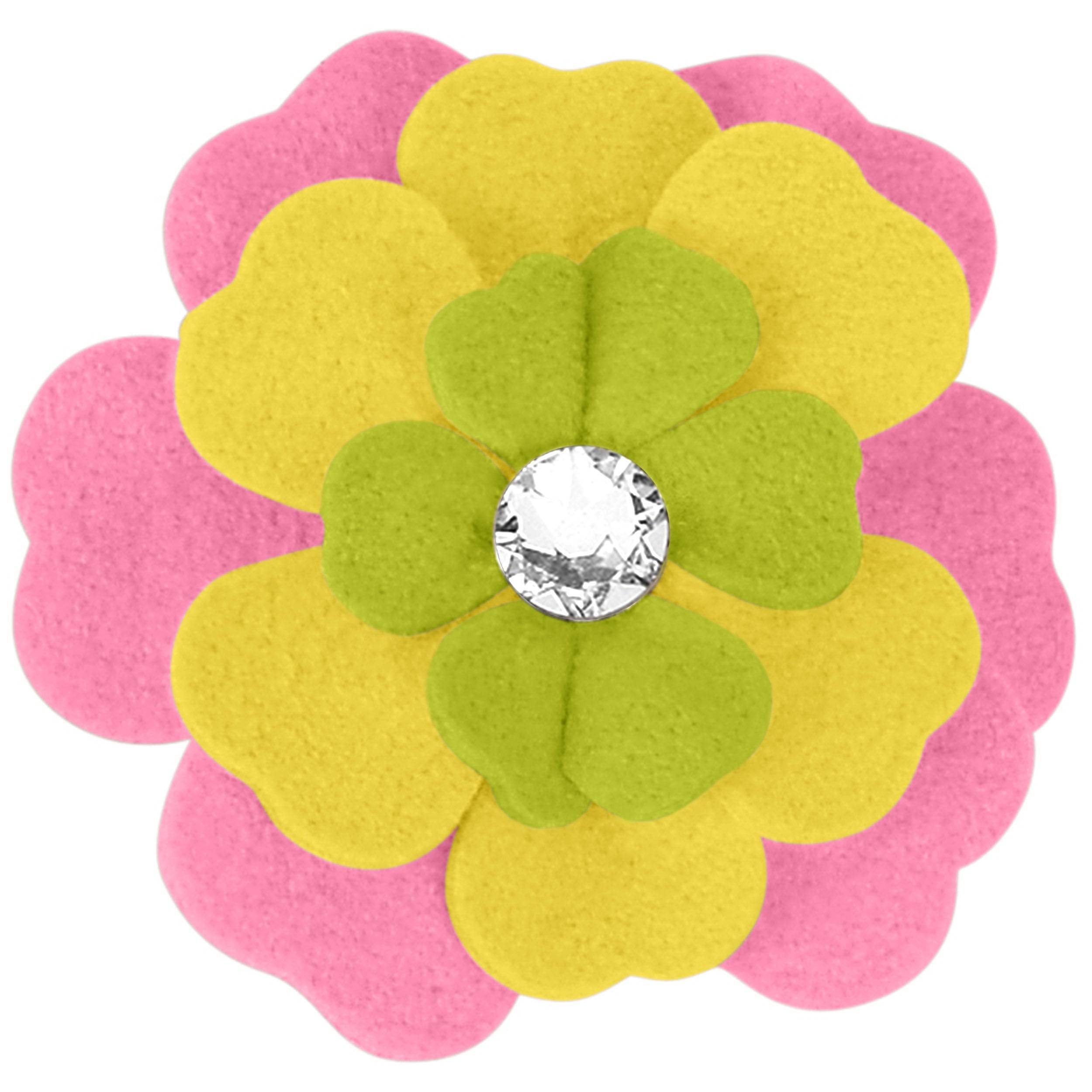 Fantasy Flower Hair Bow 1 Kiwi-Sunshine-Perfect Pink