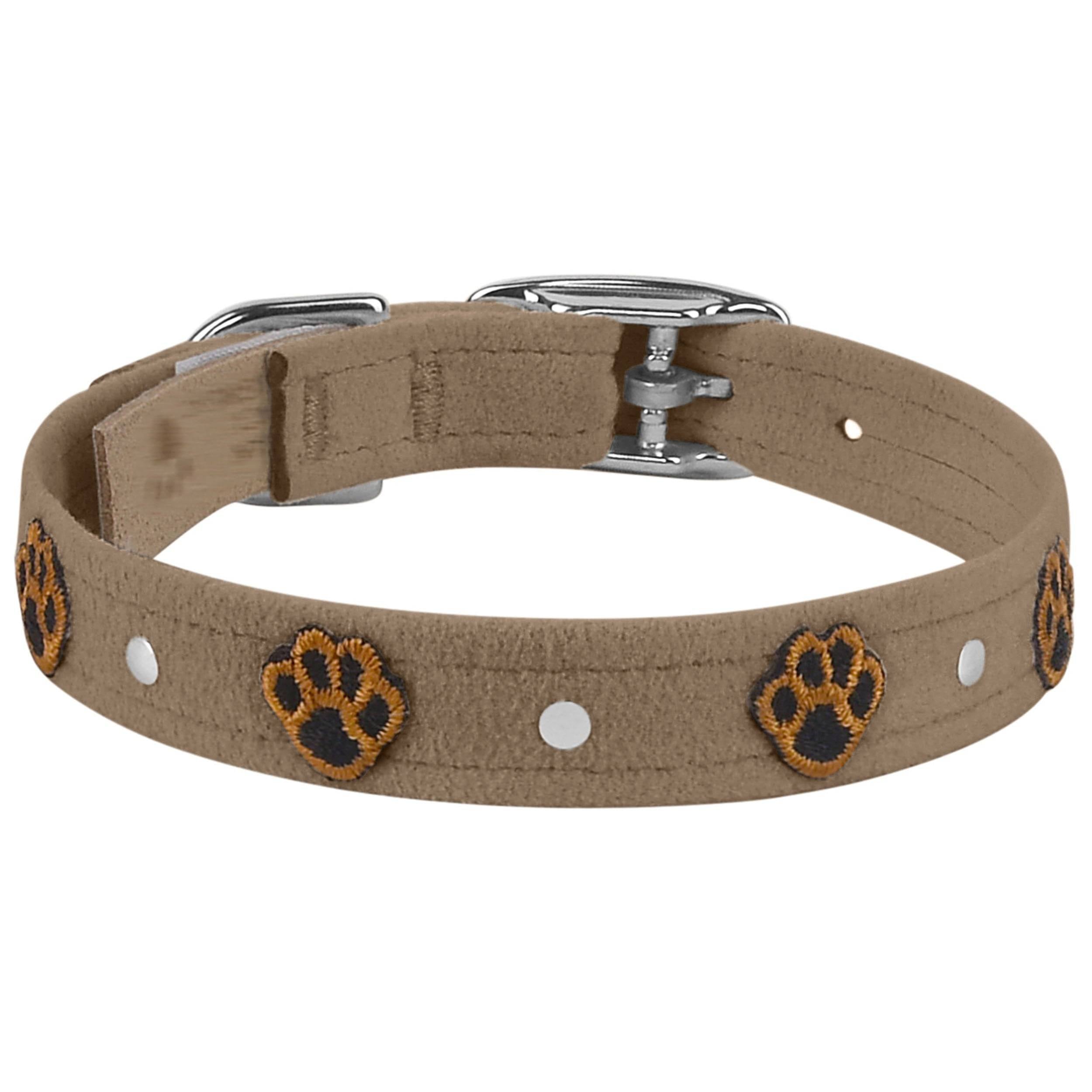 Embroidered Paws Collar Fawn