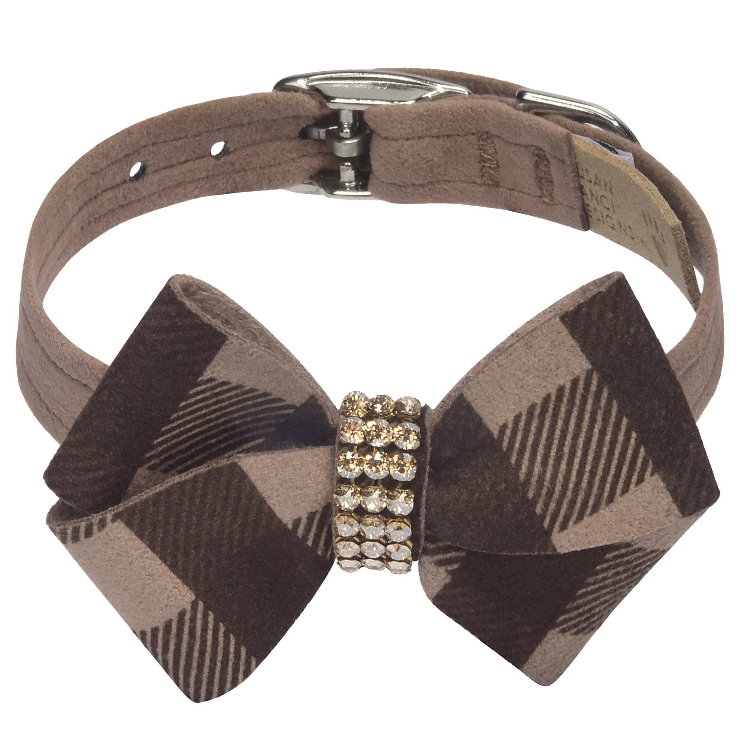 Fawn Gingham Nouveau Bow Collar Fawn