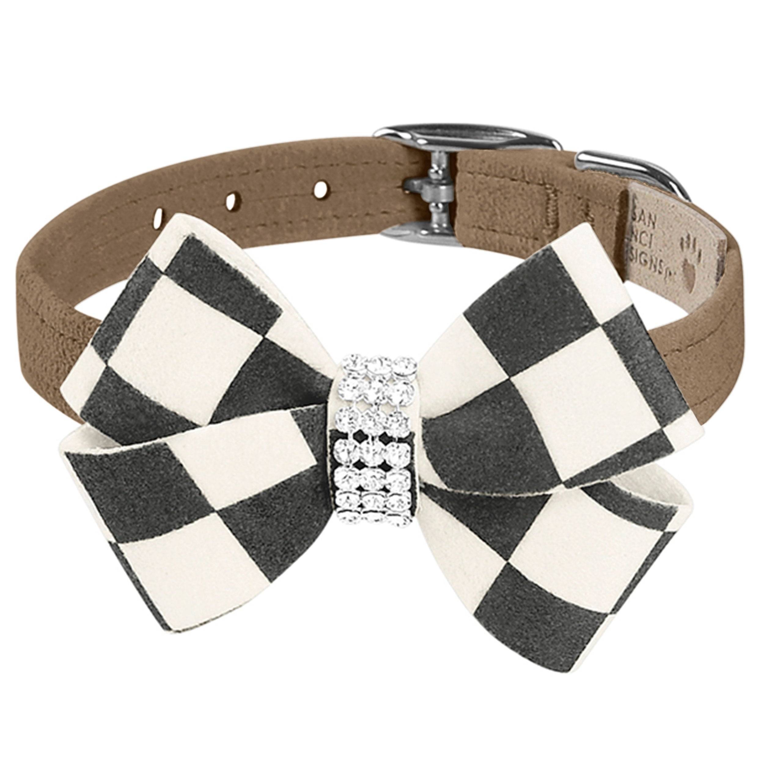 Windsor Check Nouveau Bow Collar Fawn