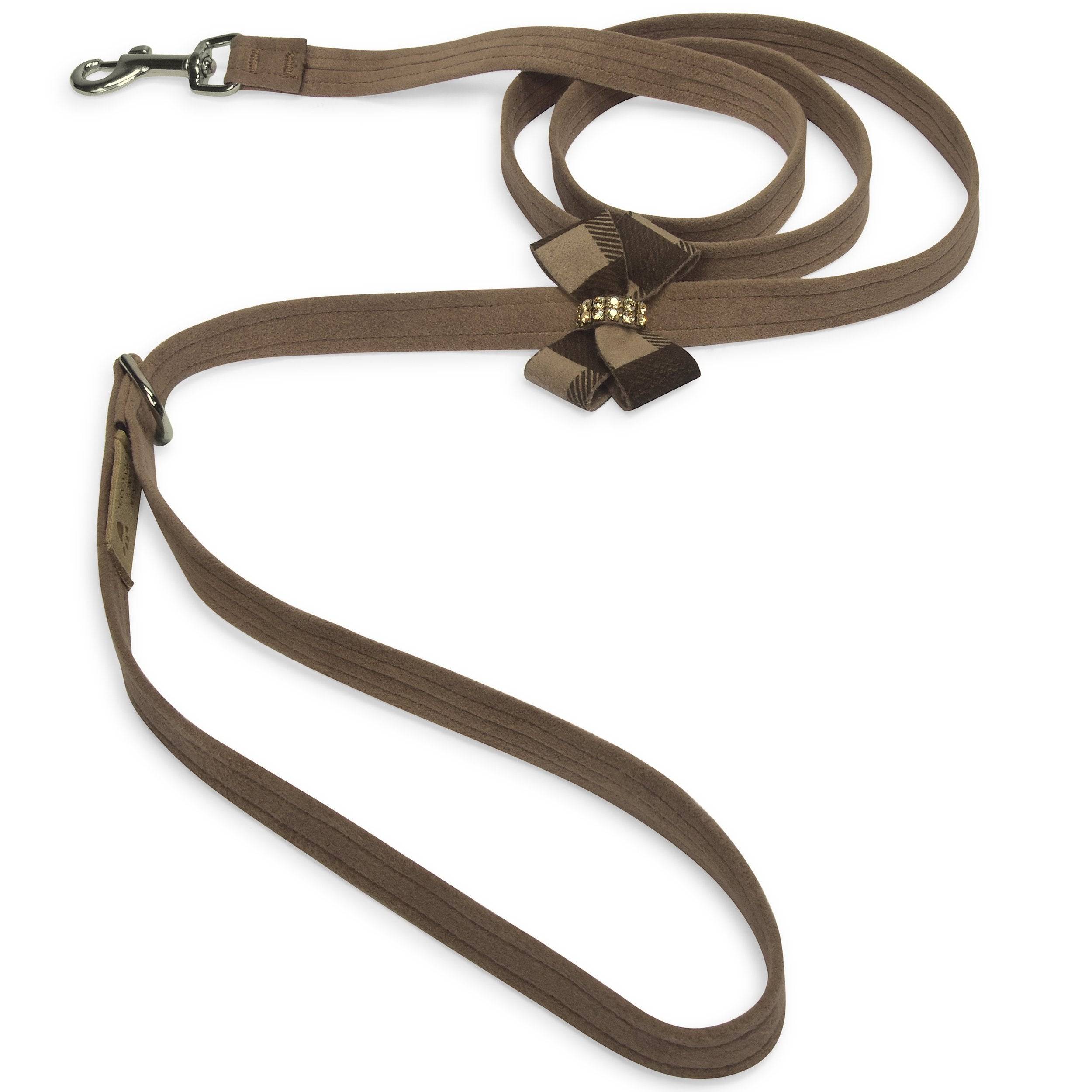 Fawn Gingham Nouveau Bow Leash Fawn