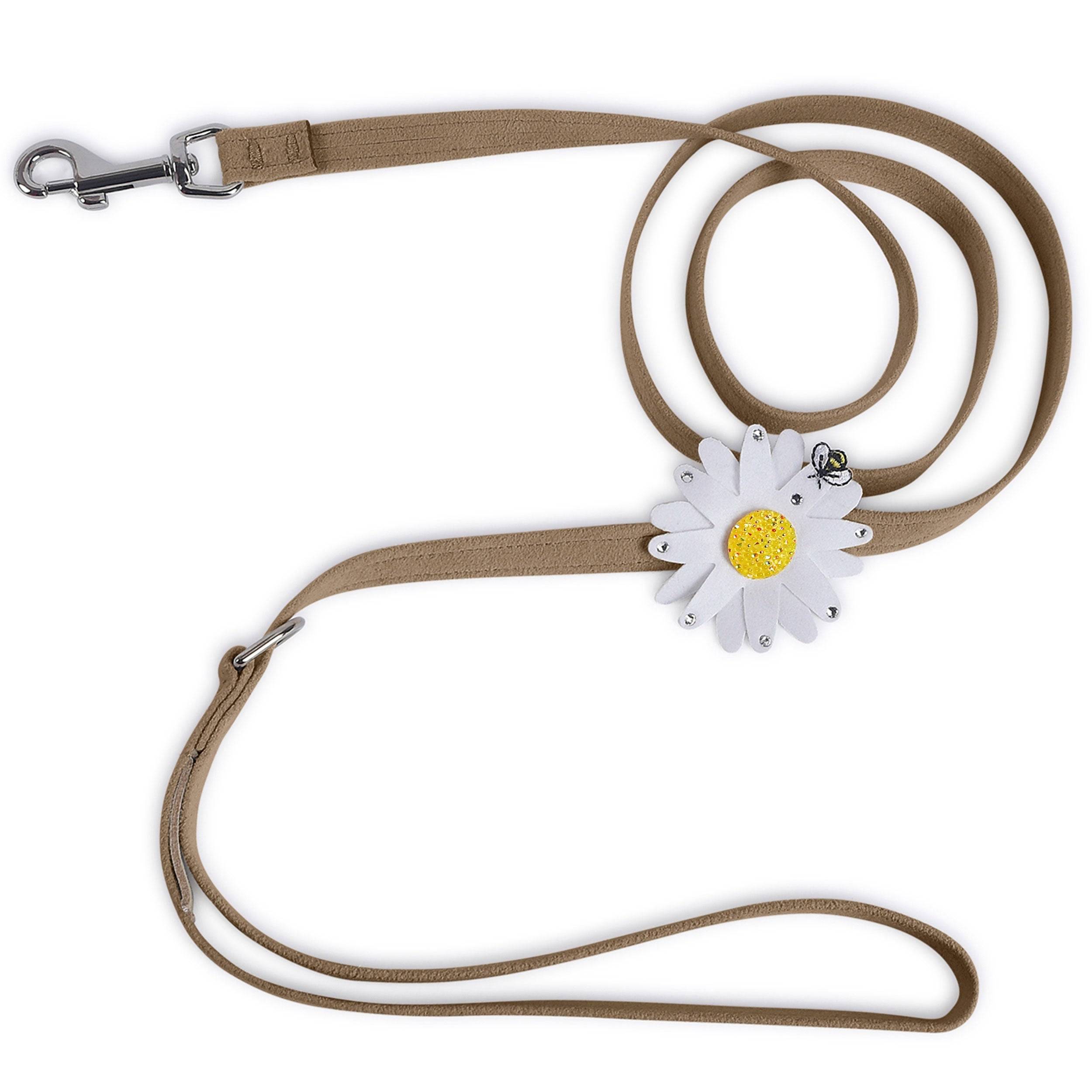 Large Daisy with AB Crystal Stellar Center Leash Fawn