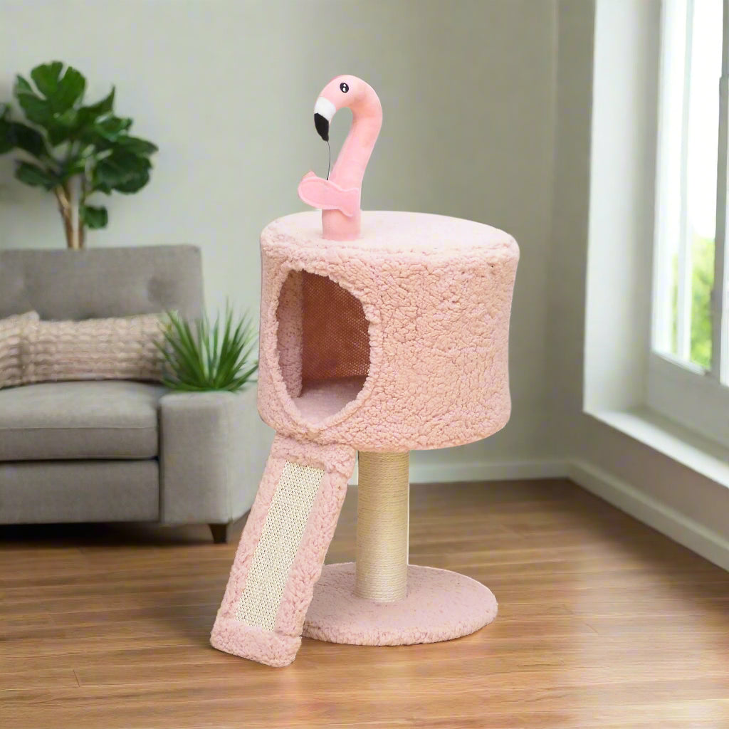 Flamingo Small Cat Tree with Scratching board