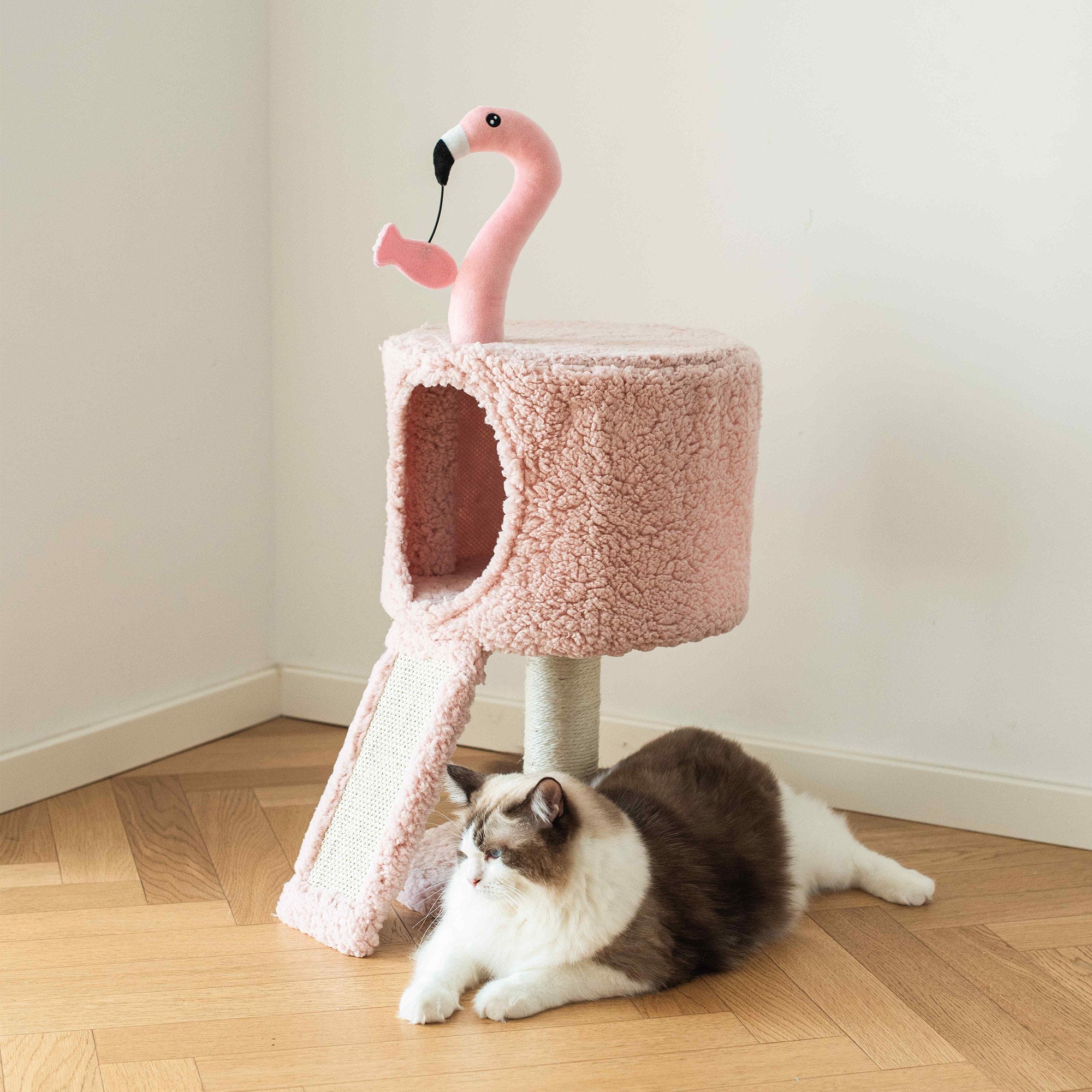 Flamingo Small Cat Tree with Scratching board