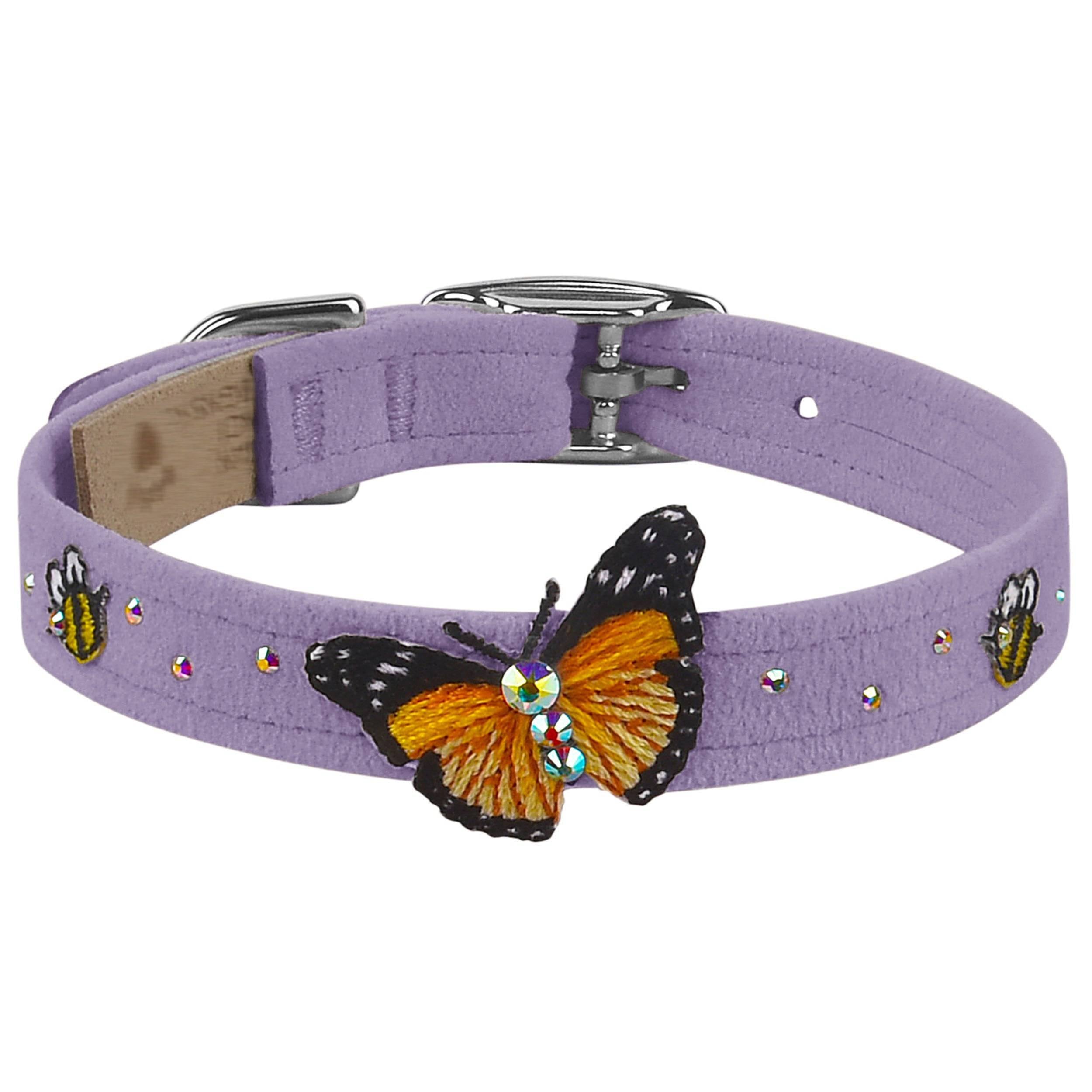 Embroidered Butterfly & Bees Collar French Lavender