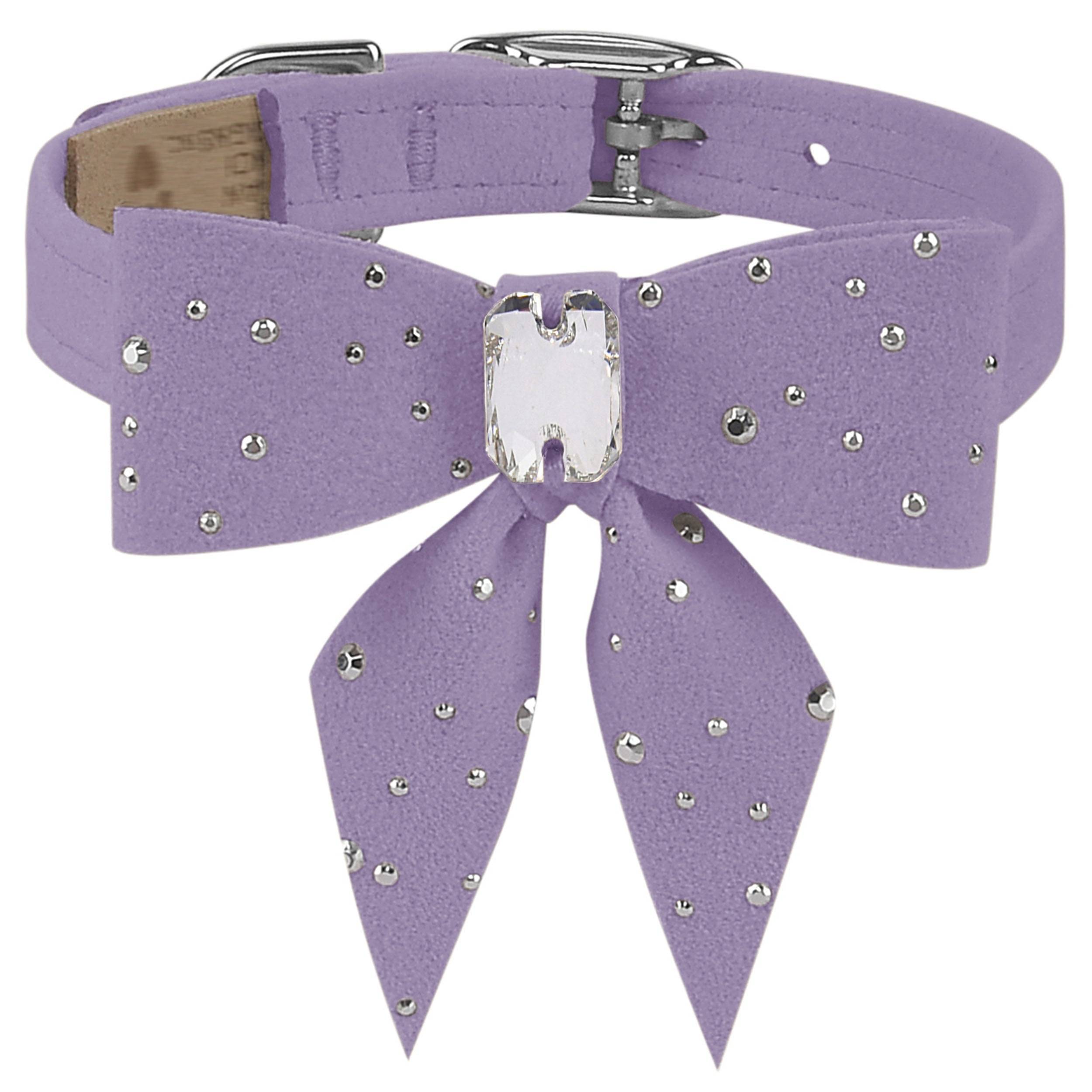 Silver Stardust Tail Bow Collar French Lavender