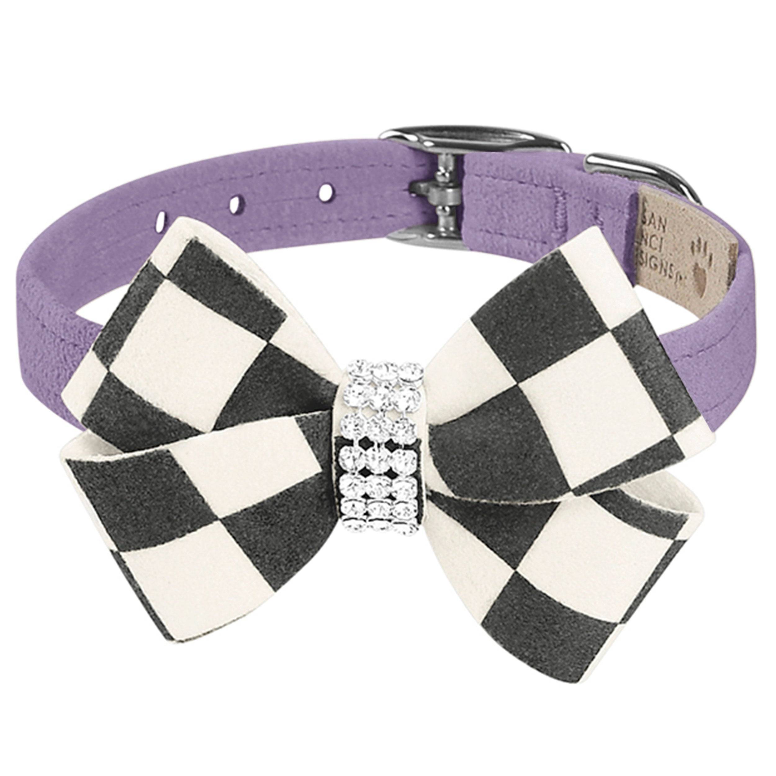 Windsor Check Nouveau Bow Collar French Lavender