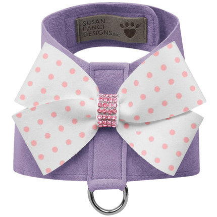 Polka Dot Nouveau Bow Tinkie Harness with Pink Giltmore