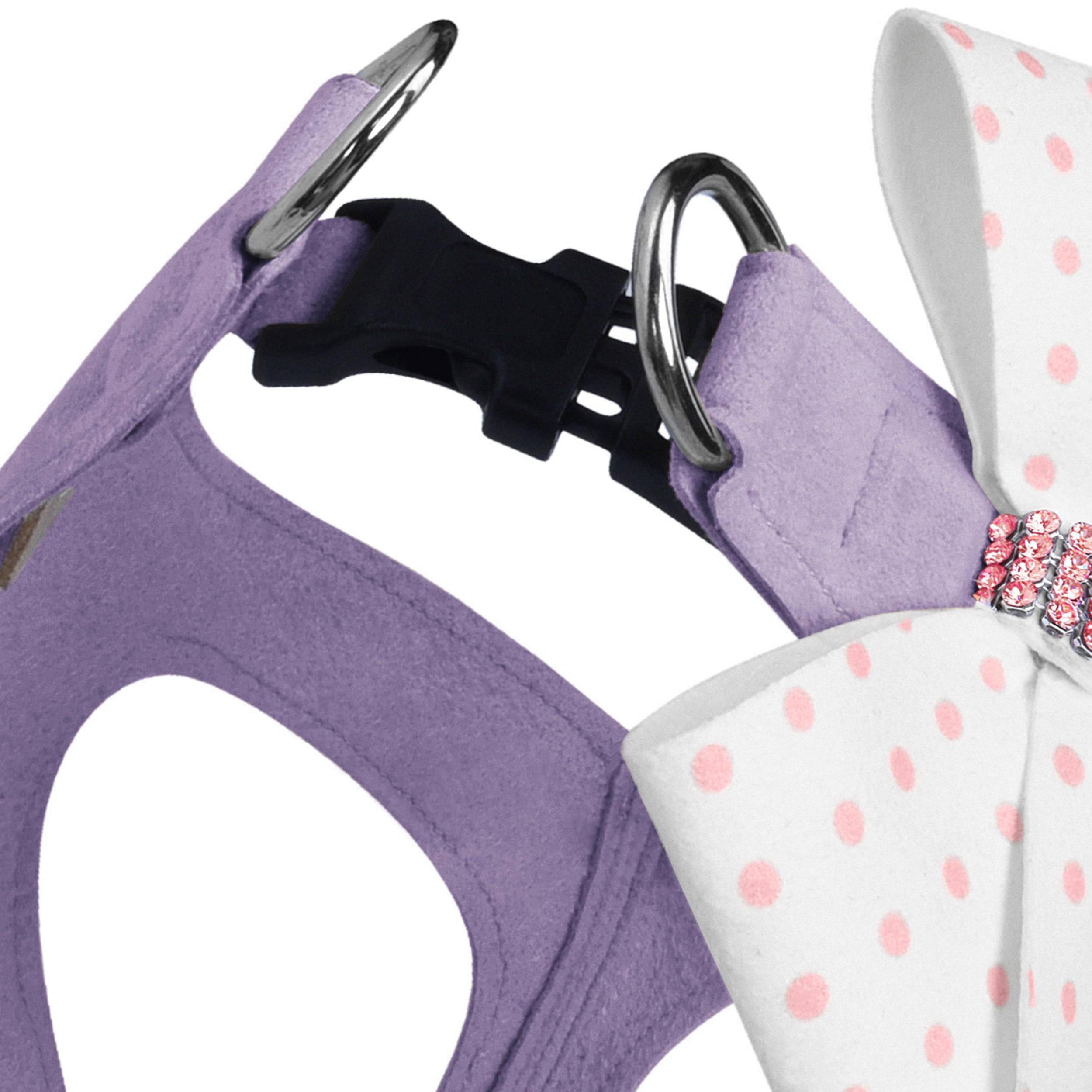 Polka Dot Nouveau Bow Step In Harness with Pink Giltmore