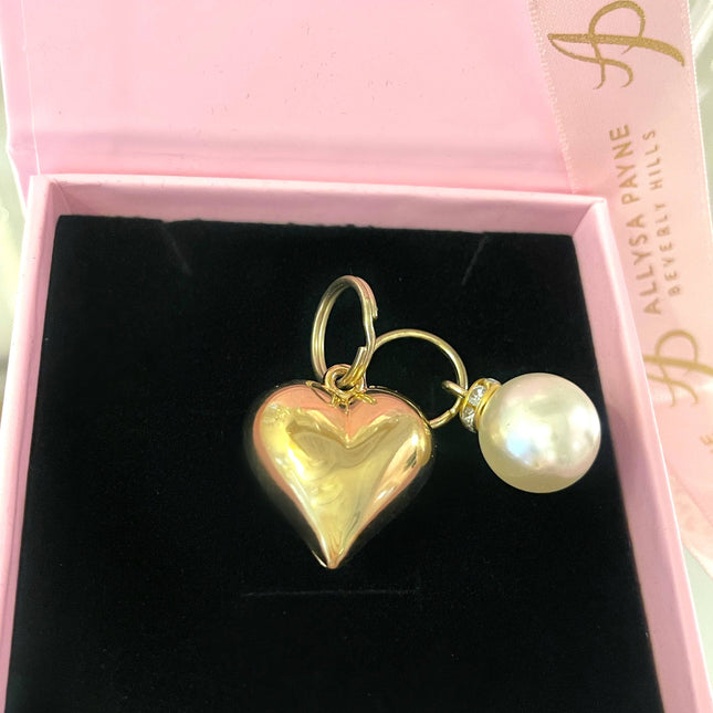 Puffy Heart Charm & Pearl Charm Set