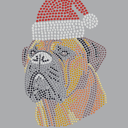 Bullmastiff with Santa Hat - Women's Tee