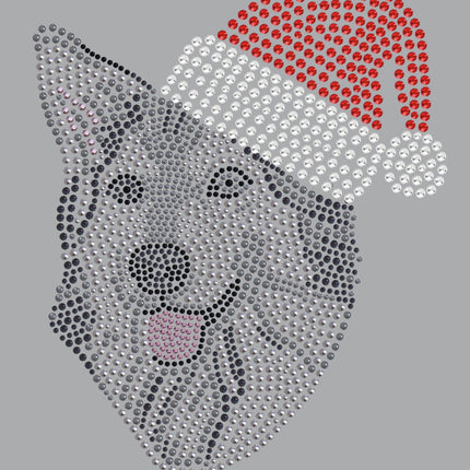 Husky/Tamaskan with Santa Hat - Women's Tee