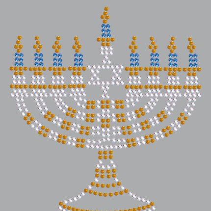 Menorah Blue & Gold (Small) - Bandanna