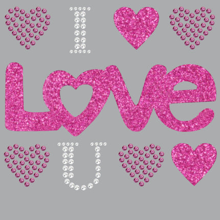 I Love You (Pink Glitter) Bandanna